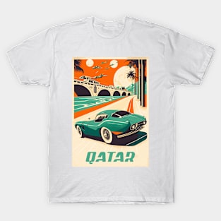 Qatar Supercar Vintage Travel Art Poster T-Shirt